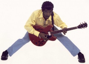 Chuck Berry's moves are all part of David Callender's musical act.