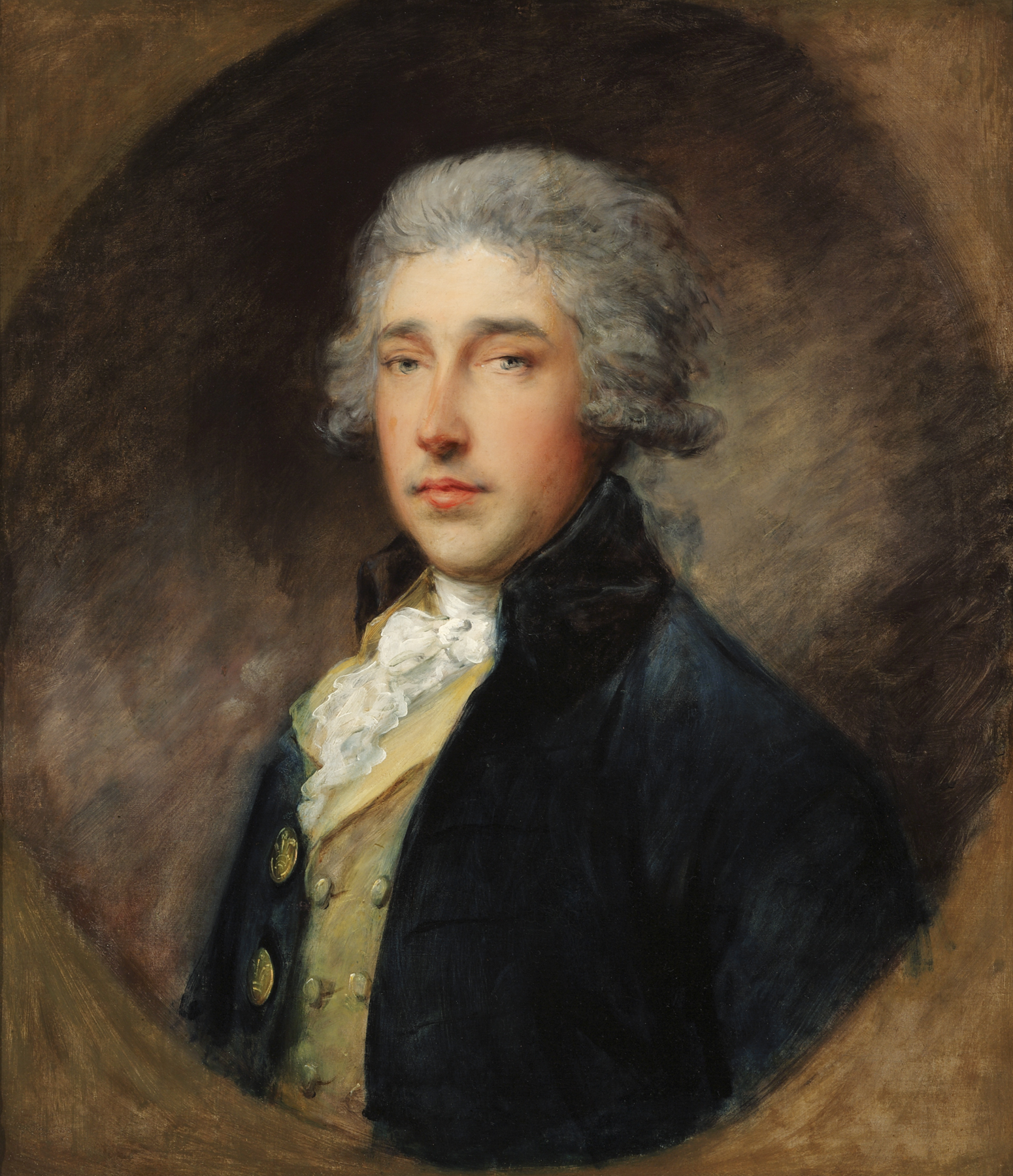 Here's lookin' at you: "Portrait of Sir Richard Brinsley Sheridan" by Gainsborough, circa 1785.