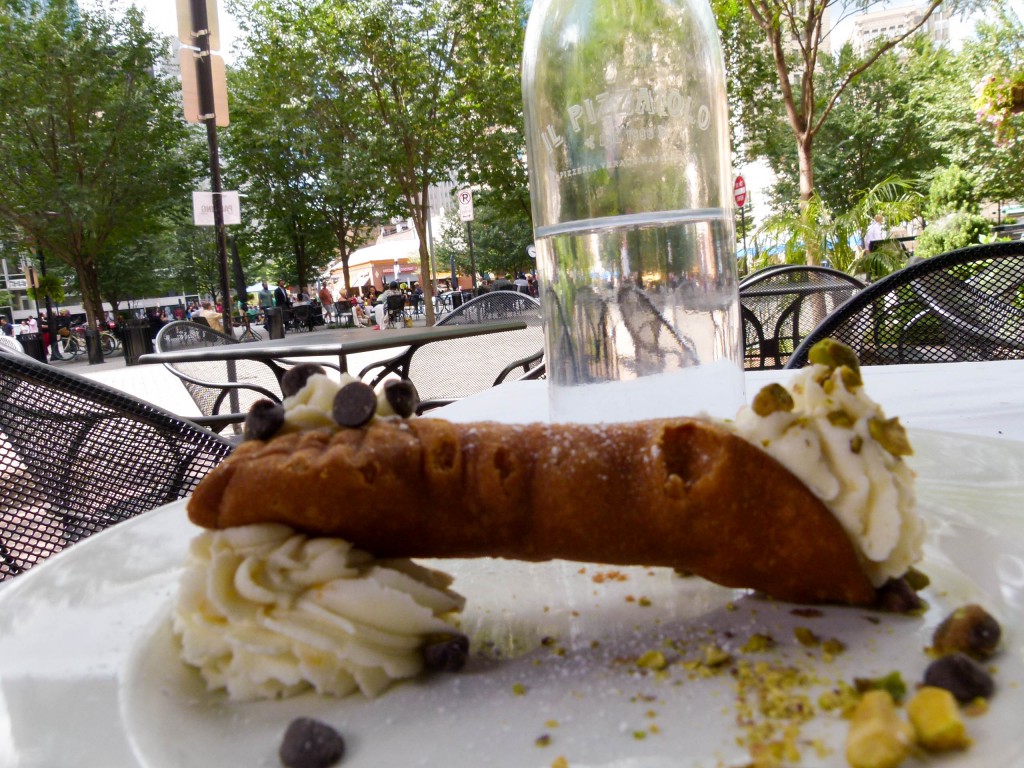 "Take the cannoli." A dessert perfect for splitting with a date on a sunny afternoon in Market Square.