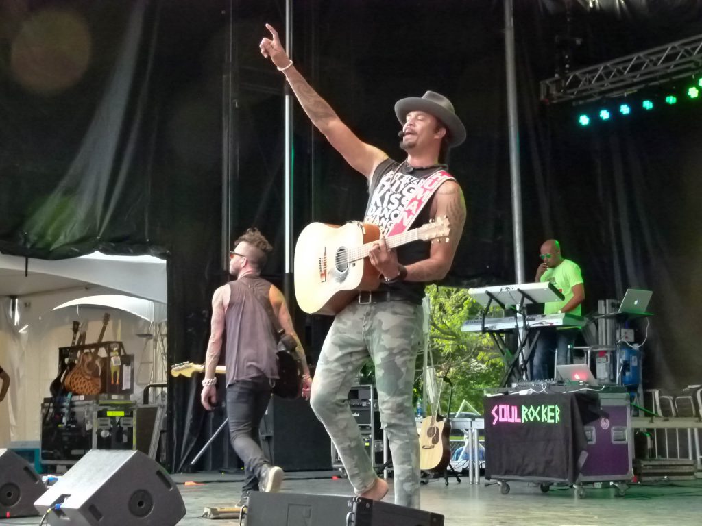 Franti engages the crowd during a fun jam.