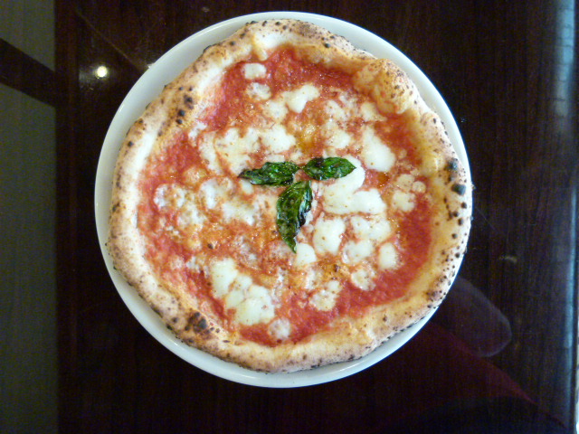 Mercurio's Margherita pizza hot out of the oven.