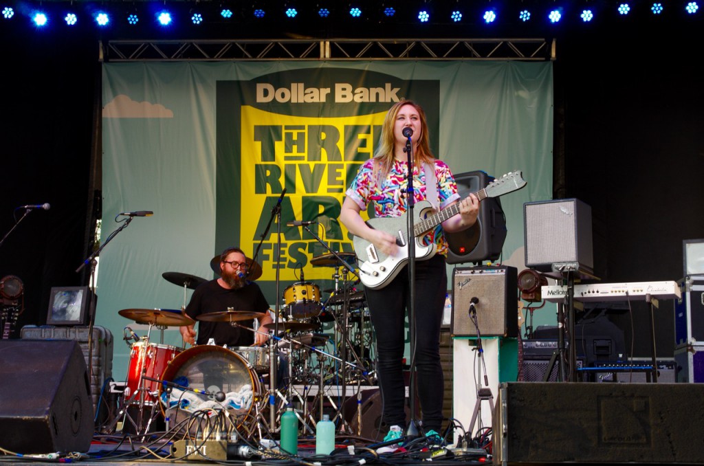 Casey and Jake Hanner in harmony on the Dollar Bank Stage.