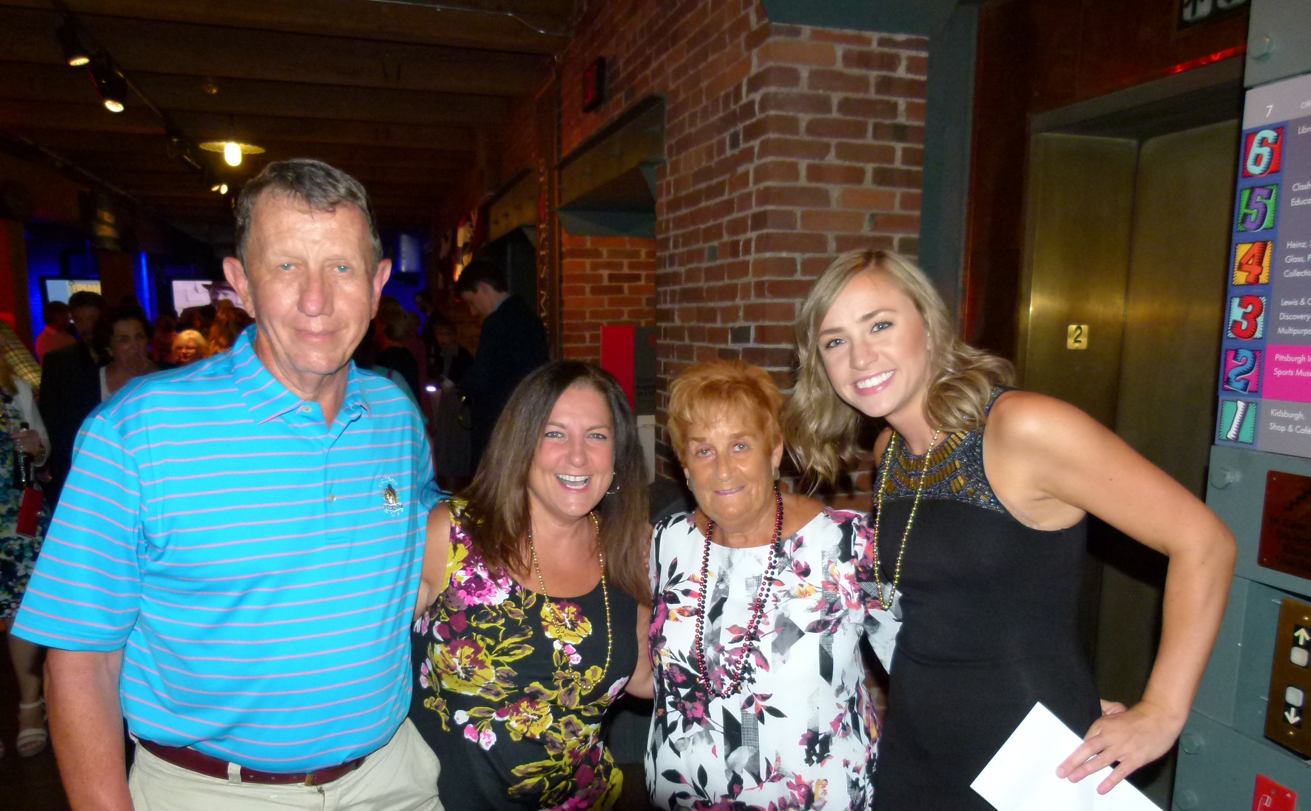 Judy O'Connor (center right), wife of the late Pittsburgh Mayor Bob O'Connor, flanked on the left by daughter Heidy O'Connor Garth, and Bob Jablonowski; and on the right by daughter in law Katie O'Connor (Councilman Corey O'Connor's wife).