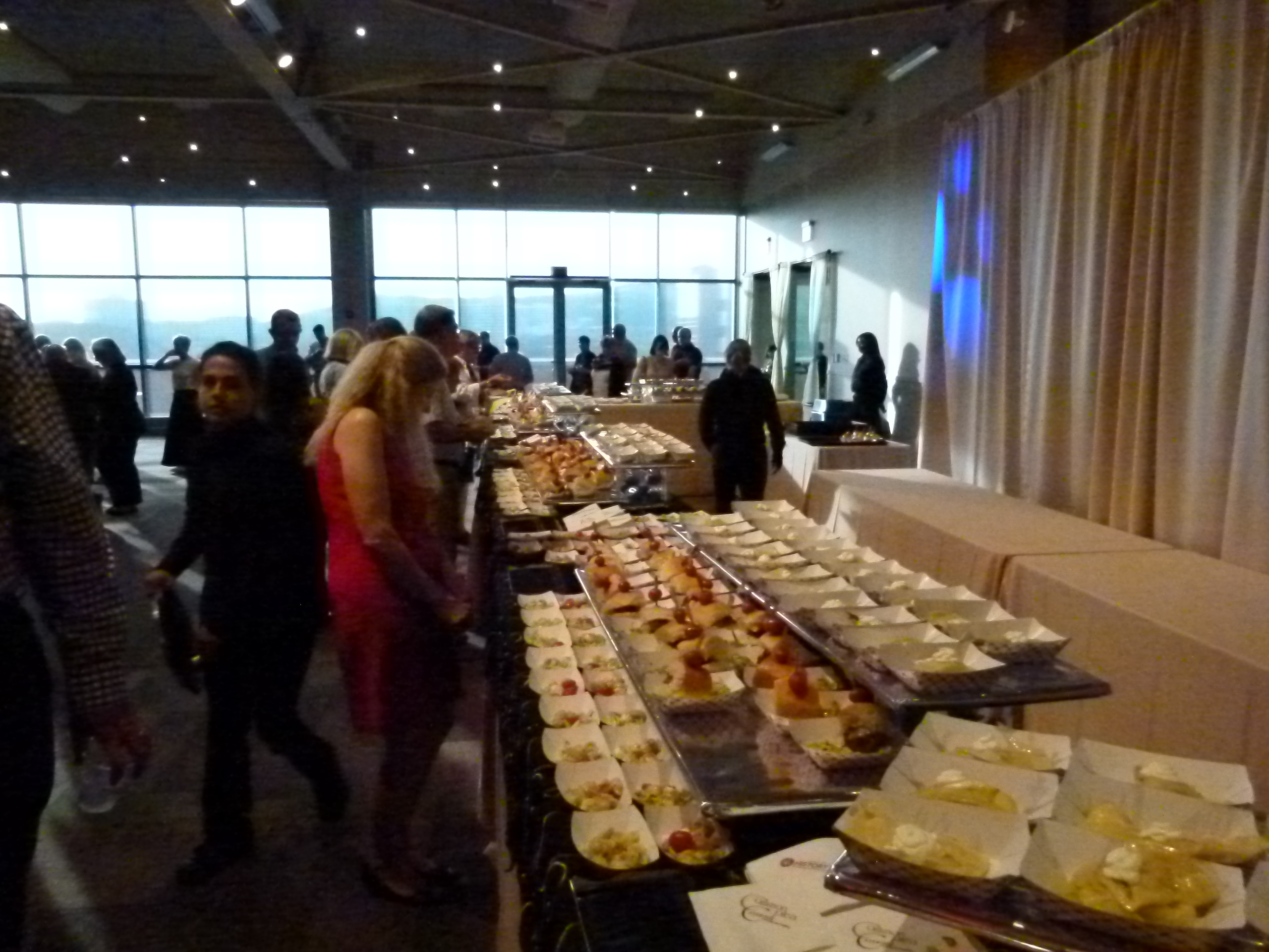 The buffet ran almost the entire length of the room.