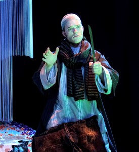 That is indeed a dagger he sees before him. The photo shows tenor Dan Kempson as Alwan in the New York premiere of "Sumeida's Song"; Alex DeSocio has the part in Pittsburgh.