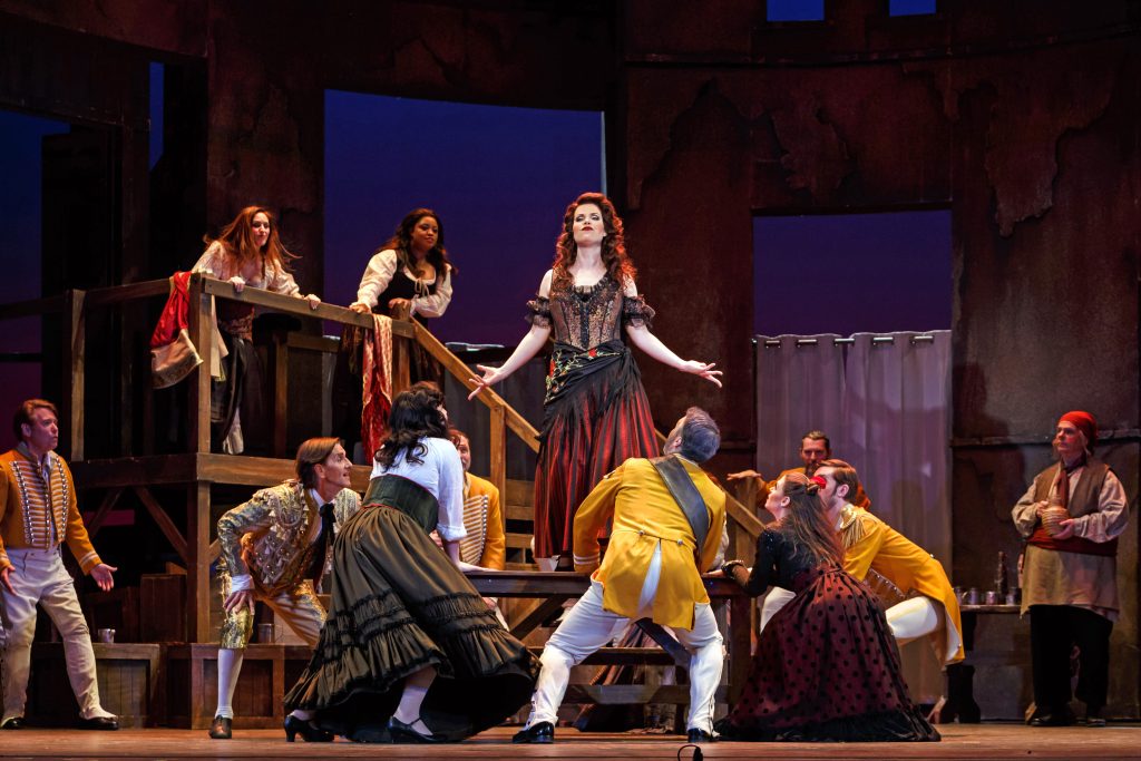 Carmen (Zanda Švēde) enjoys being the center of attention in Pittsburgh Opera's prodcution of 'Carmen.'