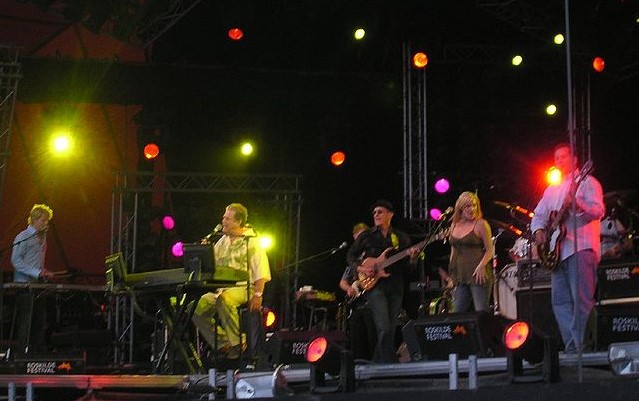 The Brian Wilson Band performing at Denmark's Roskilde Festival in 2005. photo: Pardy and Wikipedia.