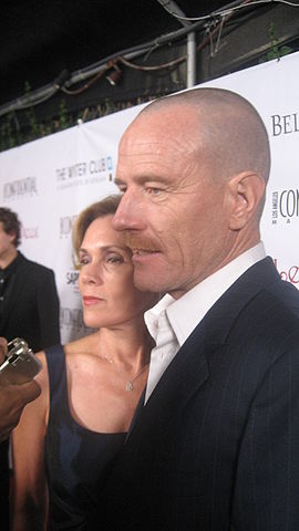 Bryan Cranston and wife Robin Dearden at an Emmy party in 2008. photo: watchwithkristin and Wikipedia.