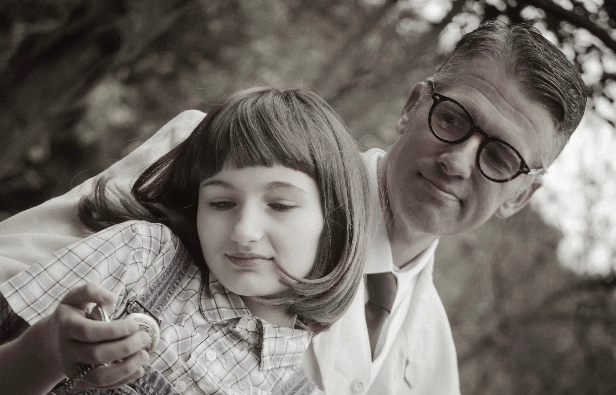 No full-color photo here: 'To Kill a Mockingbird' takes us back to the time when young Scout (Grace Vensel) and papa Atticus (Brian Ceponis) had to face matters of black and white.