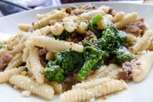 A dash of rapini adds an excellent complement to both the house-made sausage and cavatelli.