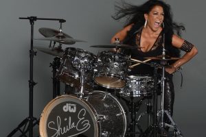 Sheila E. in action on the kit.