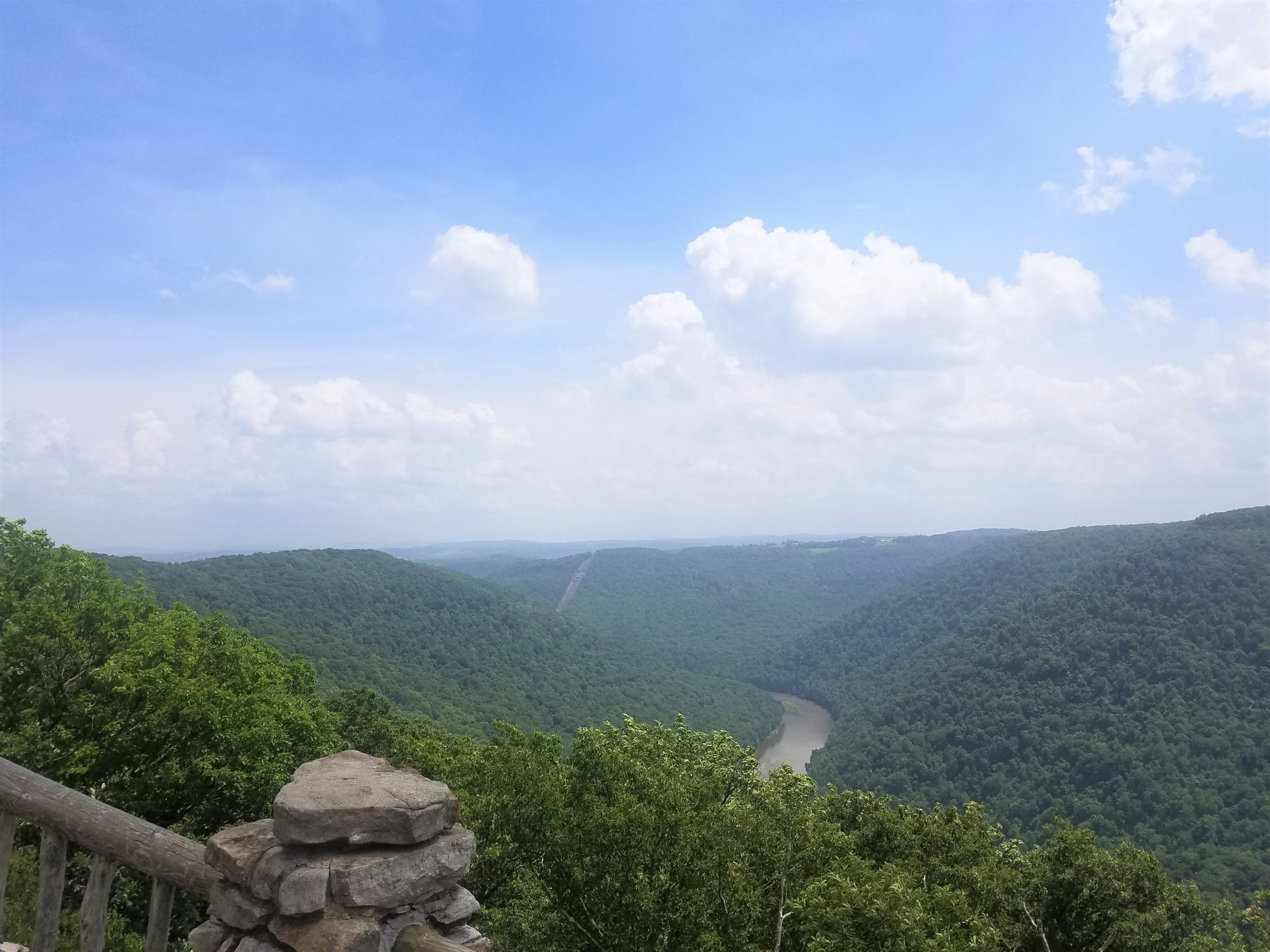Coopers Rock Overlook offers a beautiful view deep into the heart of the Cheat River Canyon.