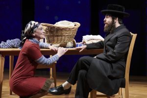 Julia (Sarah Goeke) excites Abe’s (Resnick) alter ego.|Abe (Jed Resnick) and his wife Sophie (Allison Strickland) question the authenticity of a surprise email.