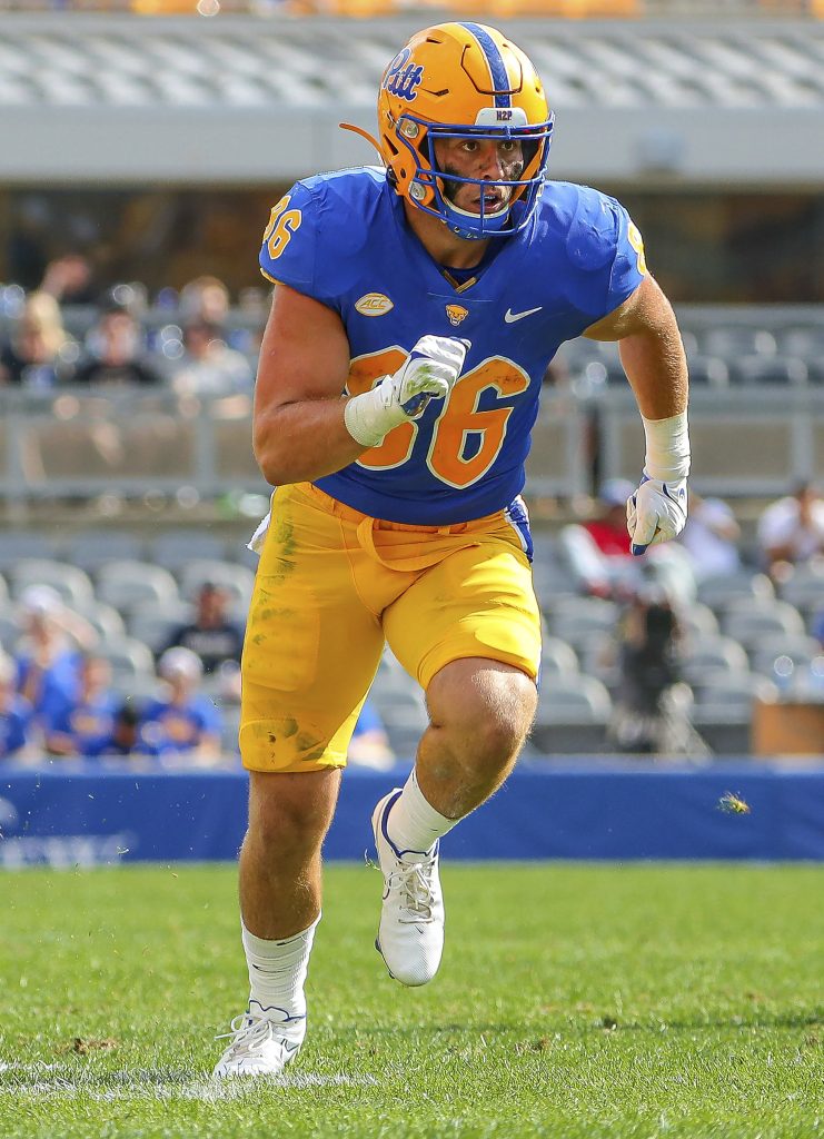 Pitt tight end Gavin Bartholomew has been making a name for himself especially with some amazing plays. (Photo: Ernest Borghetti and the University of Pittsburgh)