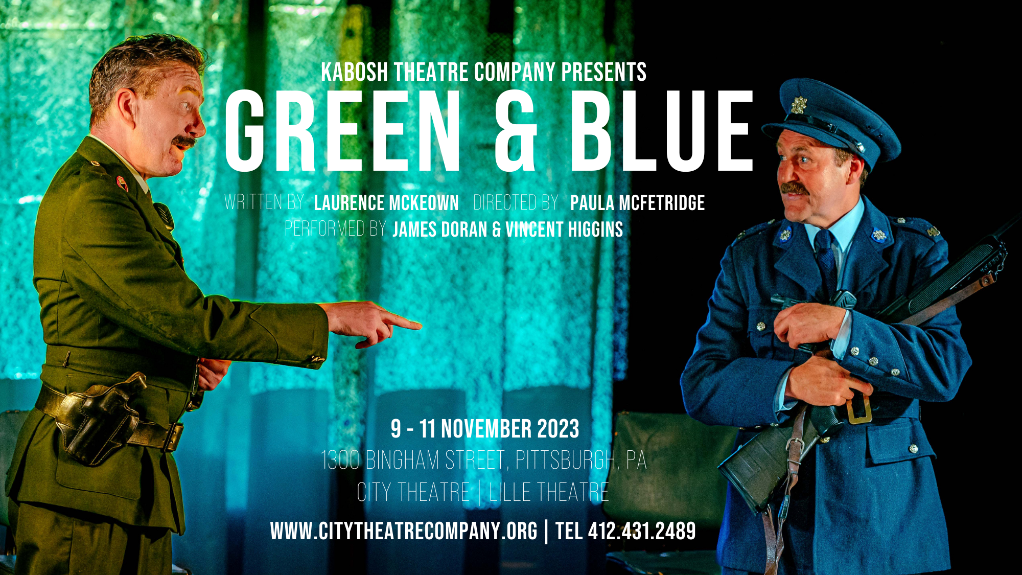 爱尔兰贝尔法斯特的Kabosh剧团将于11月9日在城市剧院上演《绿与蓝》