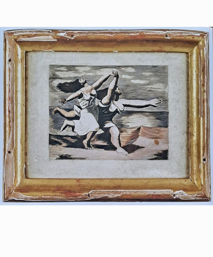 'Two women running on a beach' (Picasso, 1922, gouache on wood).