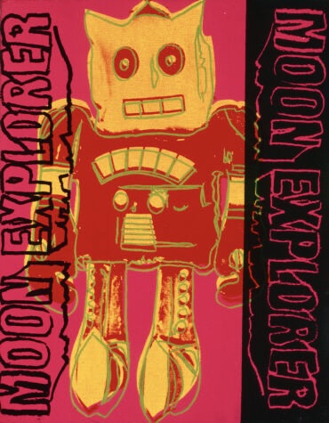 s pictures of childhood fantasies and imaginary toys are featured in one area of the show, including his 'Moon Explorer Robot.' (© The Andy Warhol Museum)