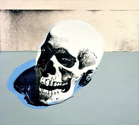 ... And Warhol's acrylic-and-silkscreen 'Skull' provides another view of the gone state. Warhol made numerous Skull paintings and prints, most of them around the 1976 date of this picture—several years after he nearly died in a 1968 shooting. (© The Andy Warhol Foundation for the Visual Arts, Inc.)