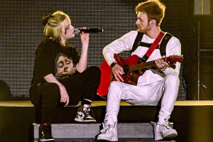 Billie Eilish and her brother, and longtime collaborator, Finneas O'Connell at ALT 98.7 FM's "ALTer EGO" concert at The Forum in Los Angeles in 2020. (Photo: Justin Higuchi and Wikipedia)