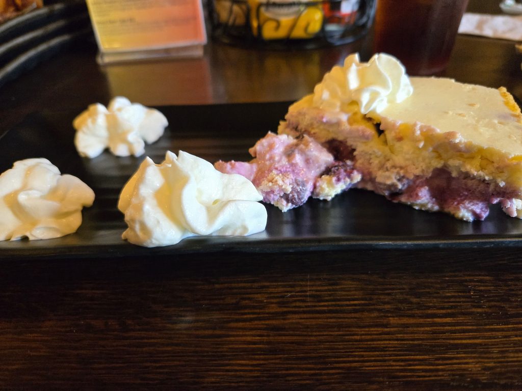 Bavarian Lounge's lemon blueberry cheesecake.