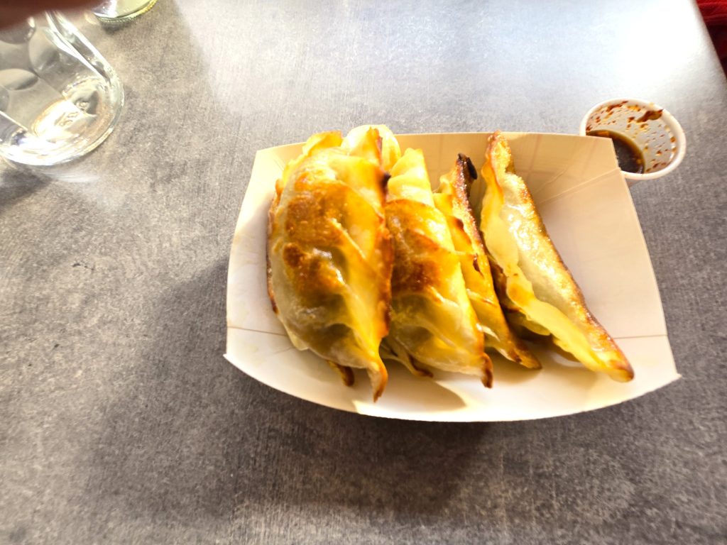 Pan fried dumplings.