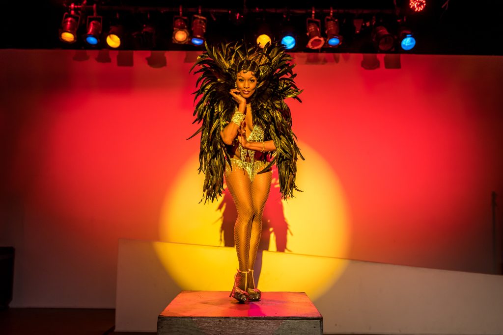 Performer Tymesha Harris is Josephine Baker in 'Josephine, a burlesque cabaret dream play,' one of many shows at the 2025 Pittsburgh Fringe Festival. (photo: Roberto Gonzalez)