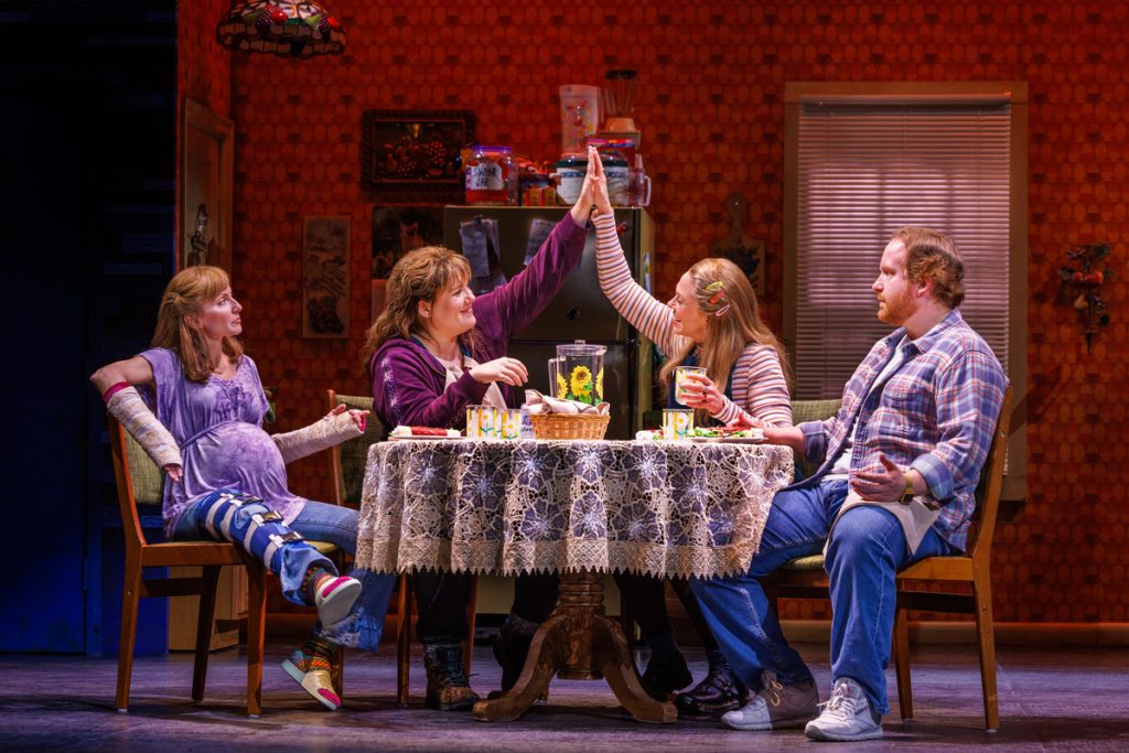 Mom Pattie (Laura Woyasz) is pregnant. Aunt Debra (Emily Koch) is a con artist. Kimberly Akimbo (Carolee Carmello) seems fine with that. And Dad Buddy (Jim Hogan) is sober, maybe.