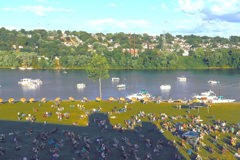 The great lawn, riverside at Pittsburgh Brewing Company in Creighton.