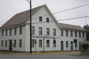 The Harmony Museum, built in 1809, was once a warehouse for the Harmonists' work products and supplies. (Photo by Lee Paxton)