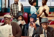 They've been saving a seat for you. They are the gents and the leading lady at The Hill's favorite restaurant, circa 1969, in 'Two Trains Running'—one of a trio of August Wilson plays at Pittsburgh Playwrights.
