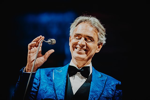 Andrea Bocelli returns to Pittsburgh this month for a concert at PPG Paints Arena. (photo: Jakub Janecki and Wikipedia)
