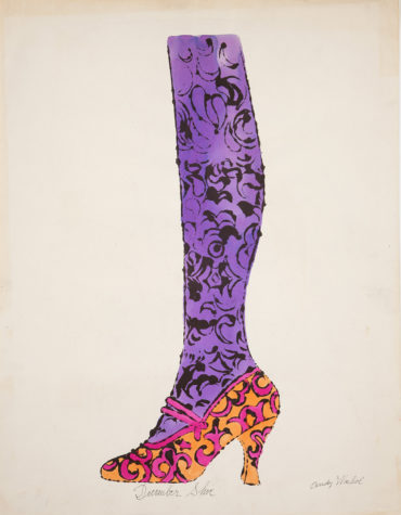Andy Warhol, Shoe and Leg ("December Shoe"), ca. 1956, The Andy Warhol Museum, Pittsburgh, © The Andy Warhol Foundation for the Visual Arts, Inc.