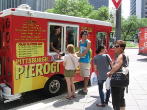 The Pittsburgh Pierogi Truck on scene for TRAF's Food Truck Friday.