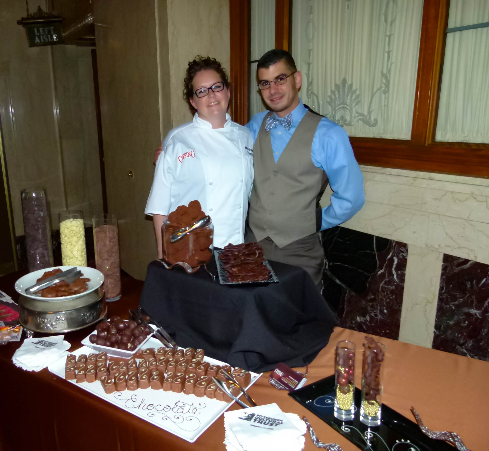 Cioppino was well represented by pastry chef Meghann Walsh and asst. GM Dominick Mastrogiacoma, who served Dark Chocolate Truffles, Chocolate Covered Bacon, Chocolate Bourbon Pecan Balls, Chocolate Turtles, and Chocolate Marshmallow.