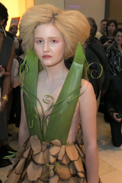 Green growth is incorporated into this ecological marvel of a dress.
