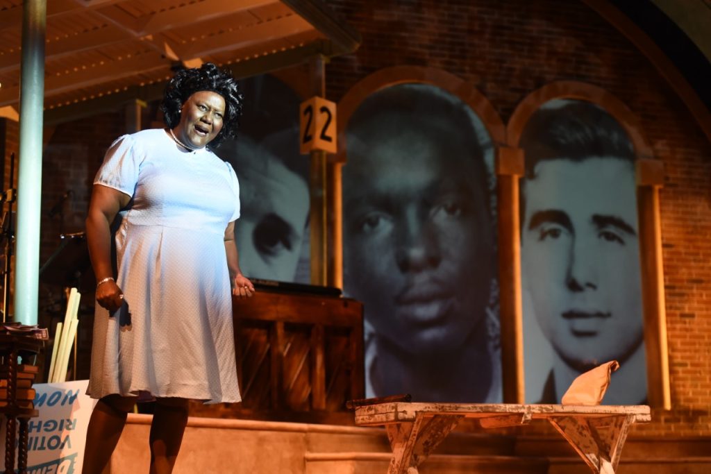 Robin McGee in 'Fannie: The Music and Life of Fannie Lou Hamer' by Cheryl L. West. (Photo by Greg Mooney and courtesy of Kenny Leon’s True Colors Theatre Company.)