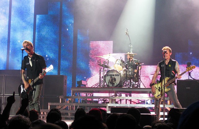 Green Day performing in Camden, New Jersey in 2010. photo: Daniel D'Auria and Wikipedia.