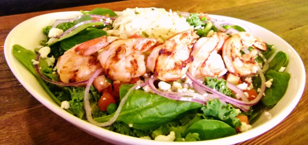 Grilled Shrimp Salad with Shaved Parmesan Cheese