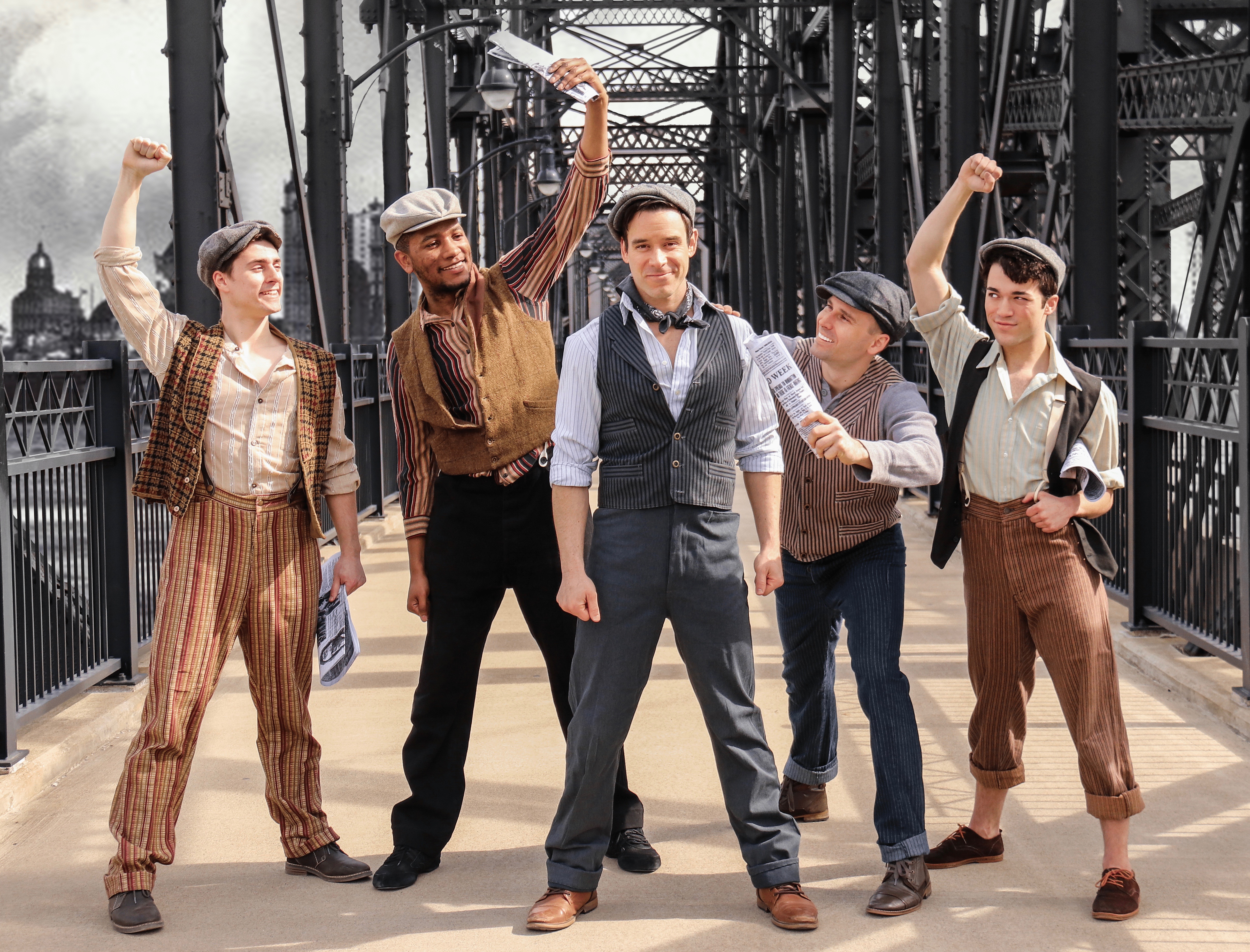 Hot off the press: Boys strike for fair terms and wages in 'Newsies the Musical'! (photo courtesy of Pittsburgh Musical Theater)