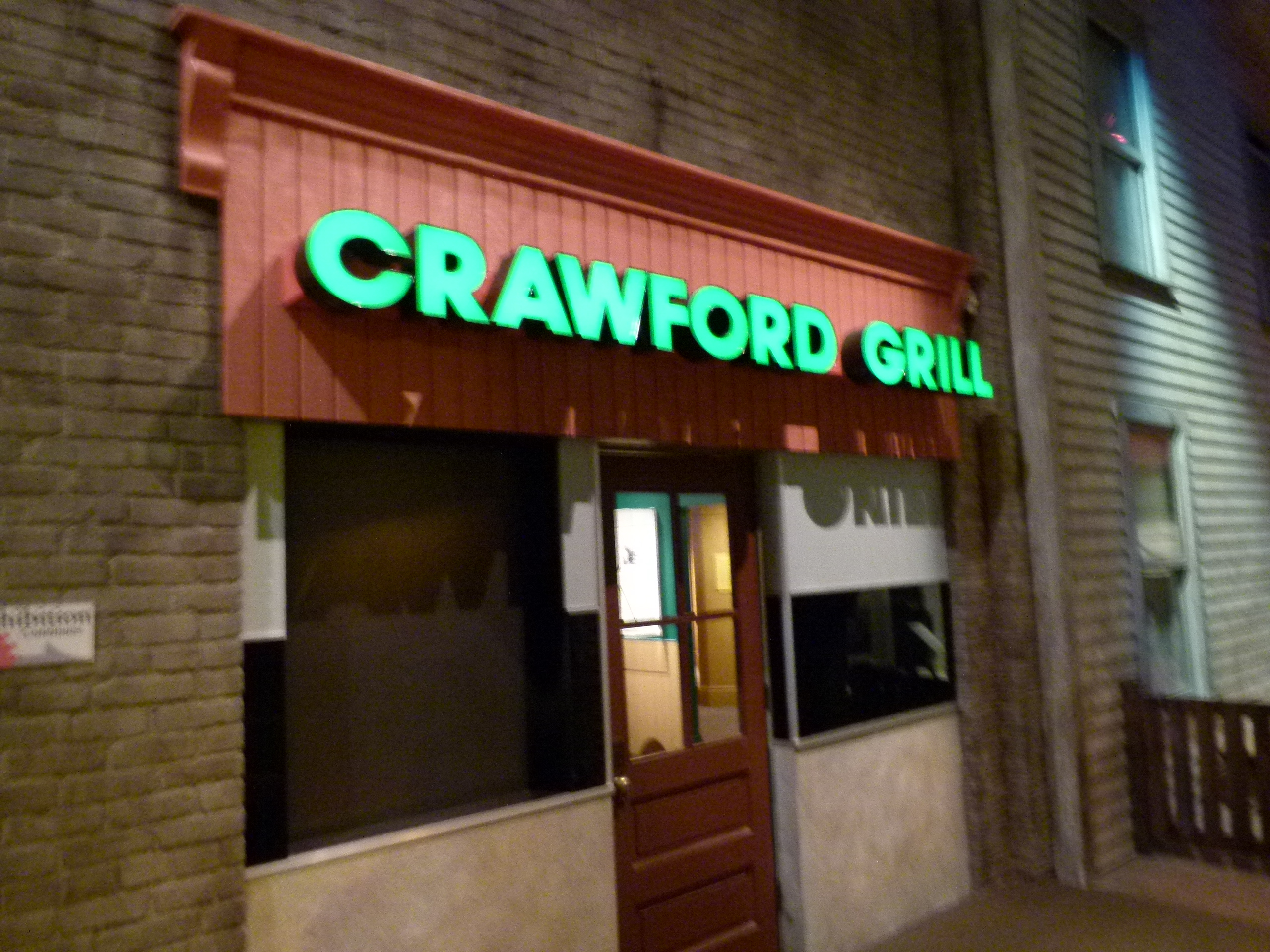 The exterior facade of the legendary Crawford Grill jazz club in Pittsburgh's Hill District.