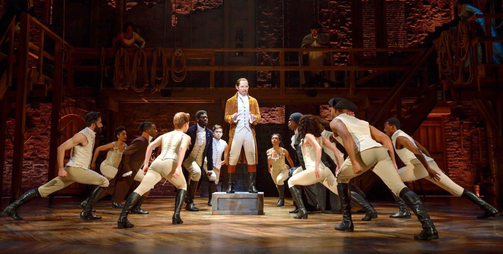 A little-noted strong point of 'Hamilton' is the show's dynamic physicality. In the production visiting Pittsburgh as part of the February theater lineup, Joseph Morales plays The Man. (Photo © Joan Marcus)