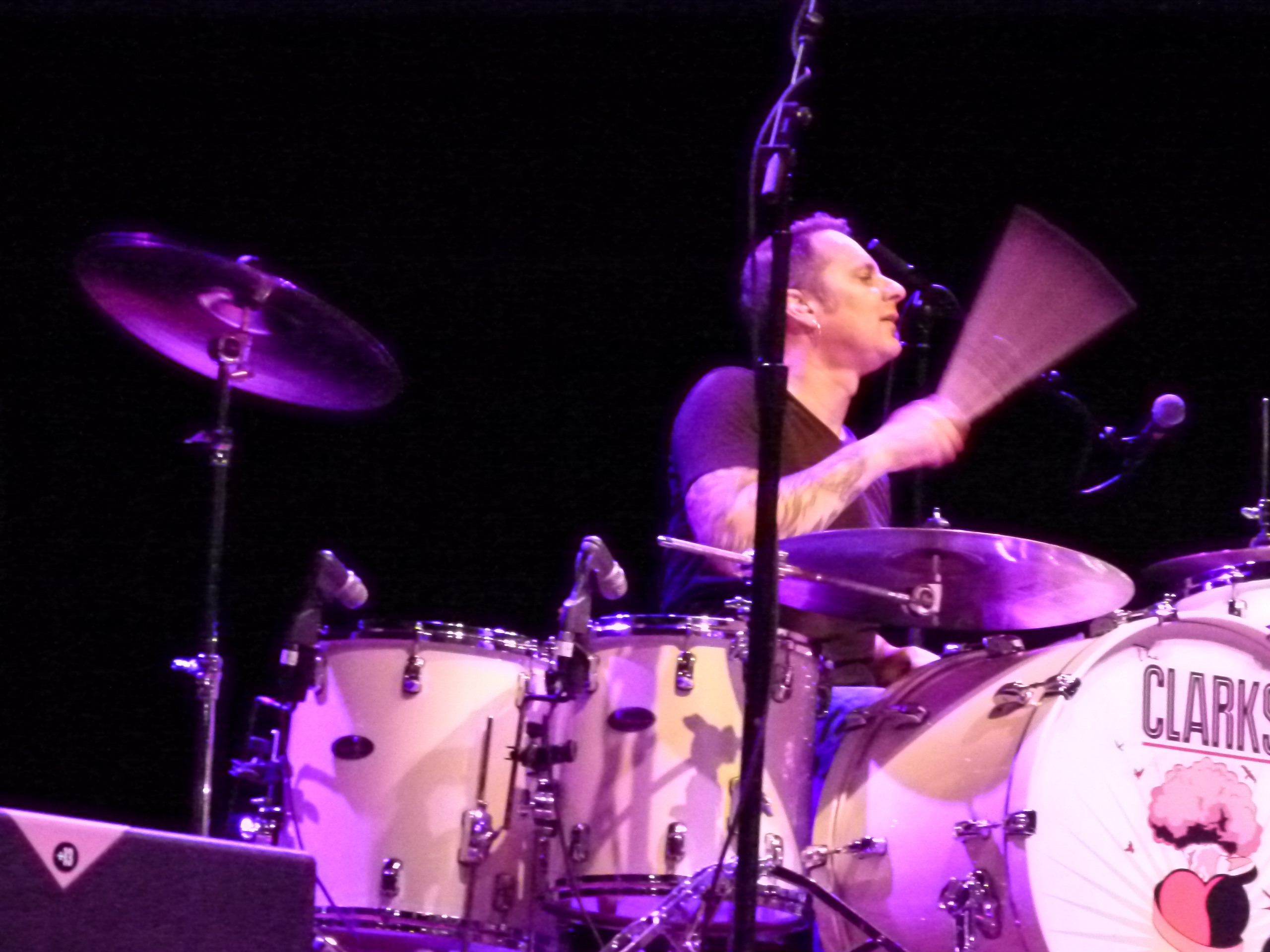 Dave Minarik performing a rapid fire drum fill. (photo: Rick Handler)