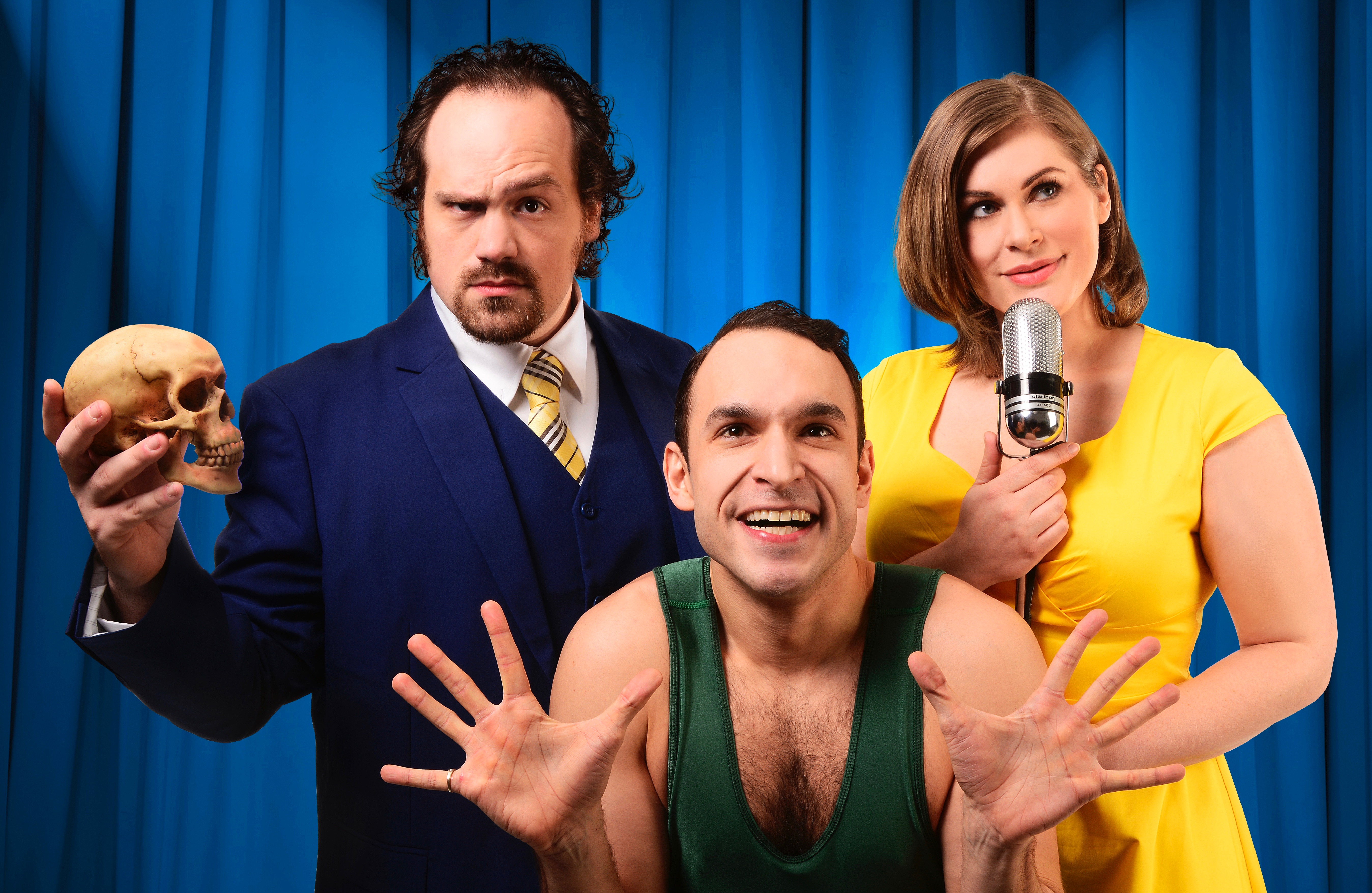 J. Alex Noble, Jerreme Rodriguez, and Drew Leigh Williams portray the performance-impaired 'Double-Threat Trio' for Pittsburgh CLO Cabaret. (photo: Archie Carpenter)
