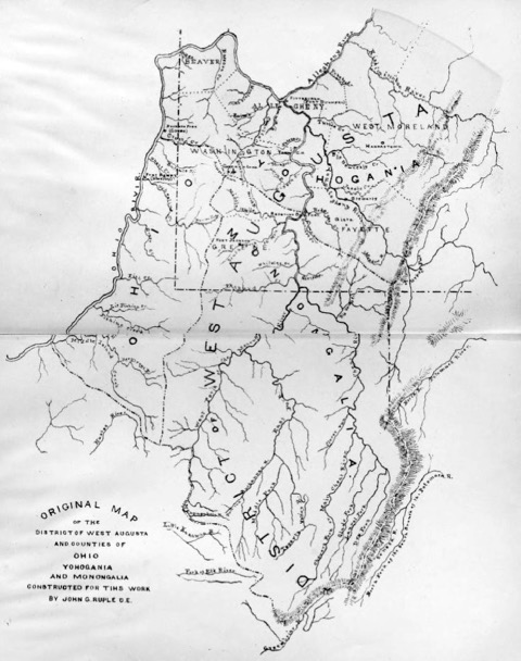 In 1776 Virginia's West Augusta region included parts of Western Pennsylvania and the Ohio territory.