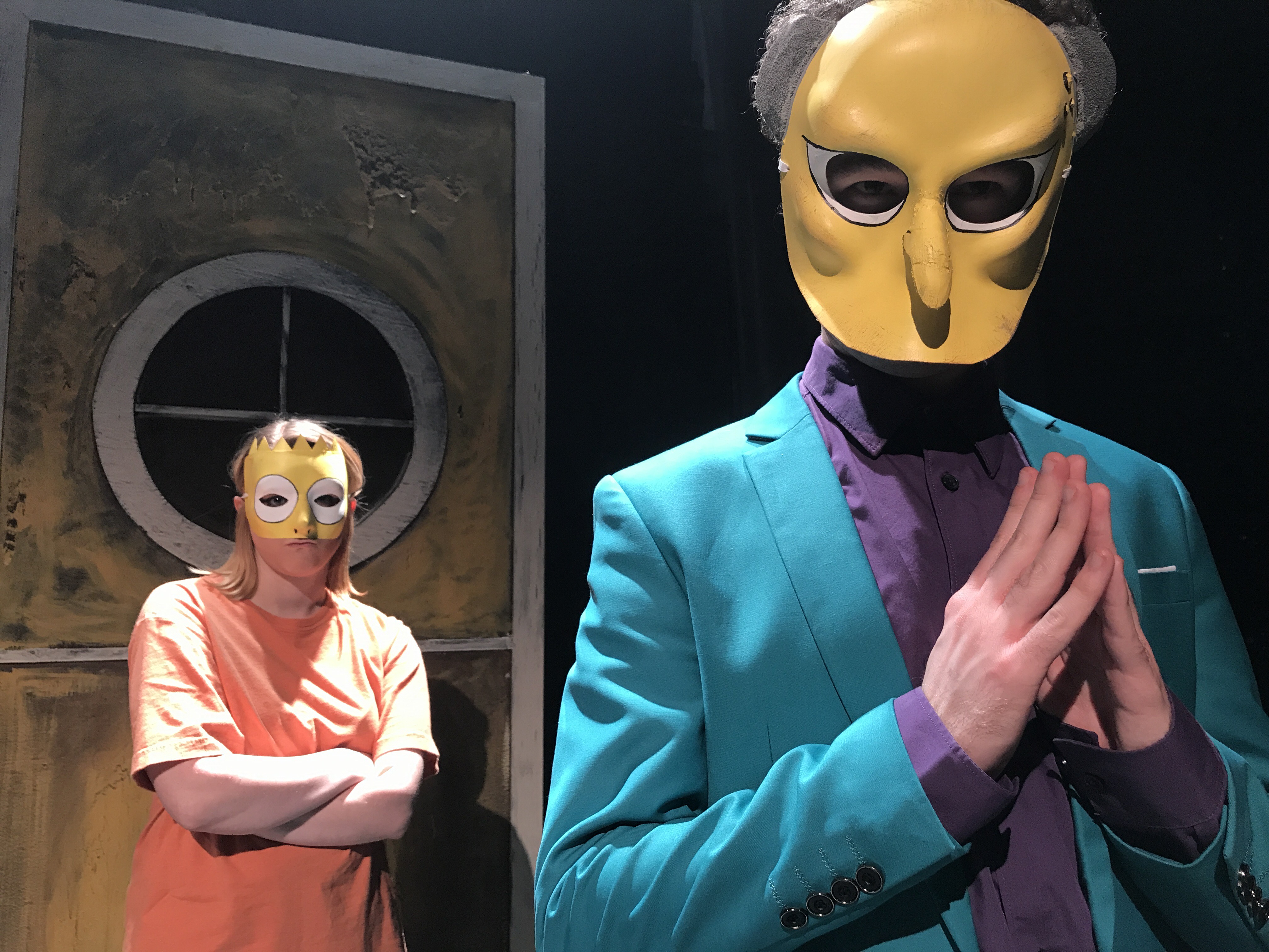 "Excellent" is what the animated Mr. Burns would probably say at this moment in 'The Simpsons.' The plot of the 12 Peers production 'Mr. Burns, a Post-Electric Play' centers around a "Simpsons" episode. photo: Madison Hack